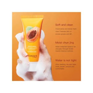 BIOAQUA Papaya Moisturizing Gentle Deep Cleansing Facial Cleanser 100g | Deep Cleansing & Skin Brightening