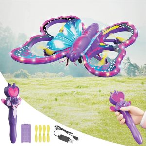 Butterfly Drone for Kids – LED Lights, Altitude Hold, Headless Mode, and 360° Flip RC Quadcopter – UAE