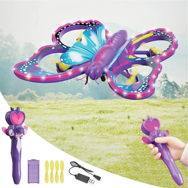 Butterfly Drone for Kids – LED Lights, Altitude Hold, Headless Mode, and 360° Flip RC Quadcopter – UAE