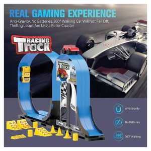 Track Racing Car Magnetic Stunt Car – Anti-Gravity DIY Roller Coaster Set
