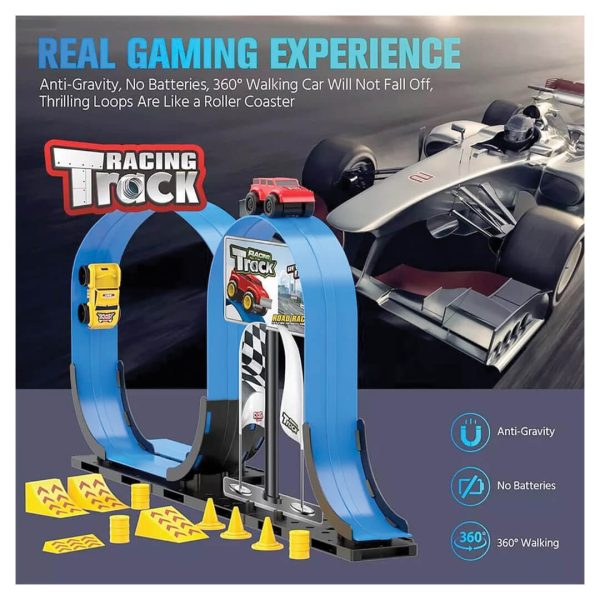 Track Racing Car Magnetic Stunt Car – Anti-Gravity DIY Roller Coaster Set - Image 3