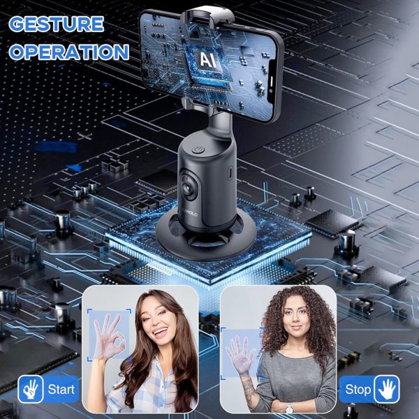BRITUMS Automatic Tracking Phone Holder | 360° Rotation | Built-in Camera & Image Processor | No App Required | Ideal for Live Streaming & Video Calls - Image 12