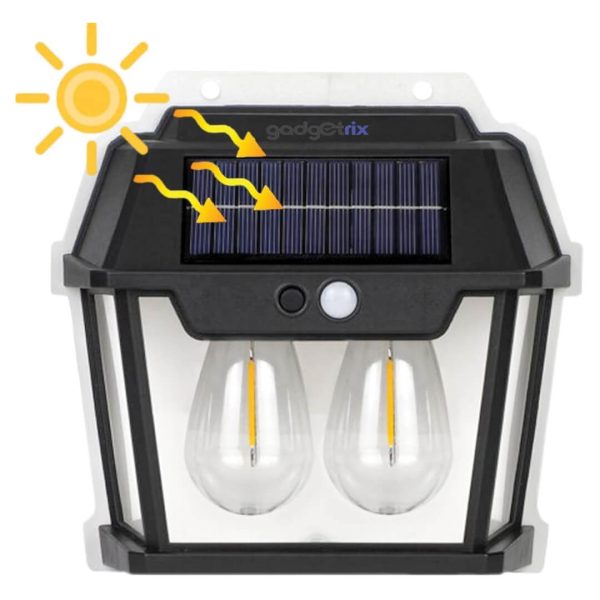 Outdoor Solar Wall Light with Motion Sensor | Wireless Auto-Chargeable | Dusk to Dawn Security Lamp | Porch, Patio & Garden Lighting - Image 2