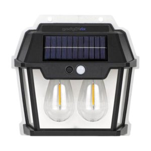 Outdoor solar wall light with motion sensor, wireless auto-chargeable, dusk-to-dawn exterior sconce security lamp for front porch, patio, garden, and fence in the UAE