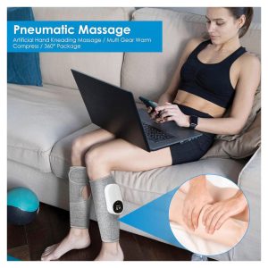 Pretocter Leg Compression Massager | Electric Calf & Foot Massager with Heat | Cordless Muscle Therapy | 3 Modes & Intensities | Heated Knee Sleeve Wrap