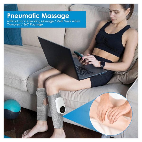 Pretocter Leg Compression Massager | Electric Calf & Foot Massager with Heat | Cordless Muscle Therapy | 3 Modes & Intensities | Heated Knee Sleeve Wrap - Image 3