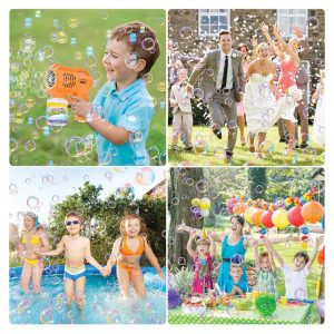Bubble Machine Bubble Gun for Kids – 10-Hole LED Automatic Bubble Blower